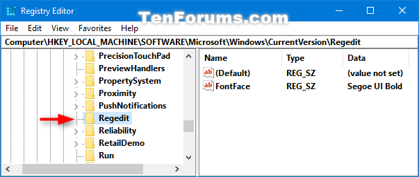 Как изменить шрифт редактора реестра в Windows 10