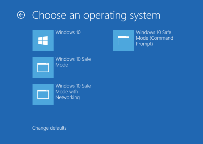 Istruzioni per inserire la modalità provvisoria nel menu di avvio standard su Windows 8 e 10