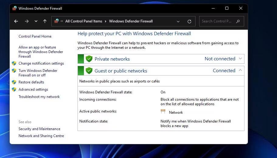 10 façons d'ouvrir l'applet du pare-feu Windows du Panneau de configuration dans Windows 11