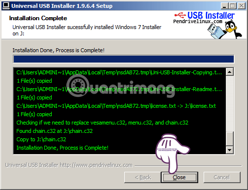 Instructions pour créer une clé USB amorçable et installer Windows à l'aide d'Universal USB Installer