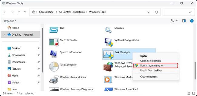 Come eseguire Task Manager con diritti di amministratore in Windows 11