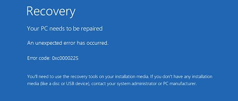 Действия по исправлению ошибки 0xc0000225 в Windows Vista/7/8/8.1/10
