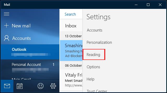 Comment masquer la photo de l'expéditeur dans Mail Windows 10