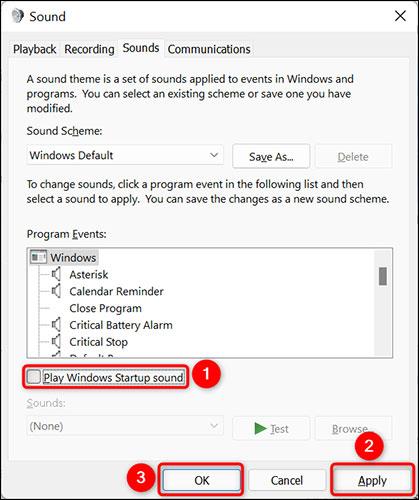 Windows11で起動音を消す方法