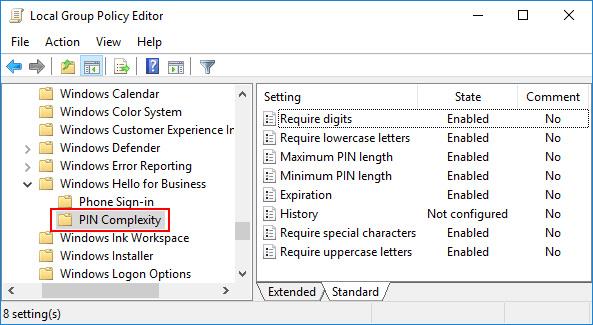 Come personalizzare il limite di caratteri PIN di Windows 10