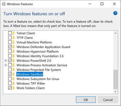 Abilita Windows Sandbox su Windows 10 per eseguire file .exe non attendibili