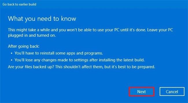 Come rimuovere l'aggiornamento di Windows 10 per tornare alla vecchia versione di Windows