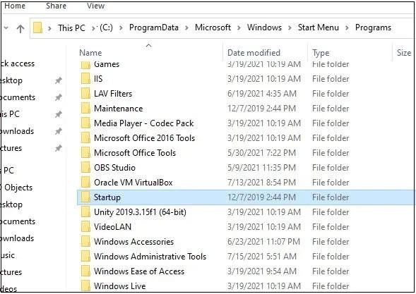 Comment trouver le dossier de démarrage de Windows 10