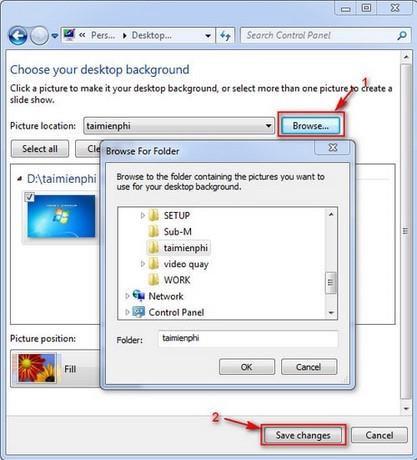 Instructions pour changer le fond d'écran de l'ordinateur pour Windows