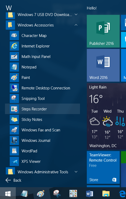 Correzione dellerrore relativo agli accessori mancanti nel menu Start di Windows 10