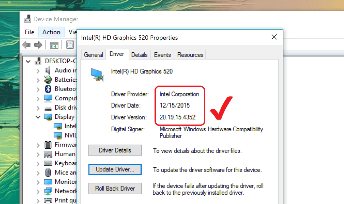 Instructions pour installer le pilote de la carte graphique Intel sur Surface Book