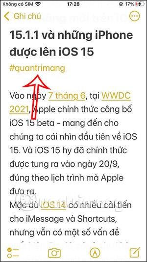 如何透過標籤在 iPhone 上尋找筆記