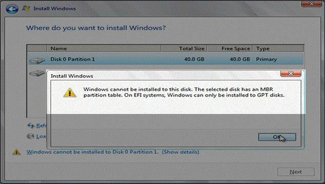 So beheben Sie das Problem: Die ausgewählte Festplatte weist bei der Installation von Windows einen MBR-Partitionstabellenfehler auf