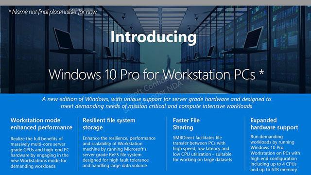 Windows 10 Pro Workstation-Version für leistungsstarke Computer