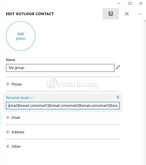 Envoyer un e-mail au groupe sur Windows 10 Mail