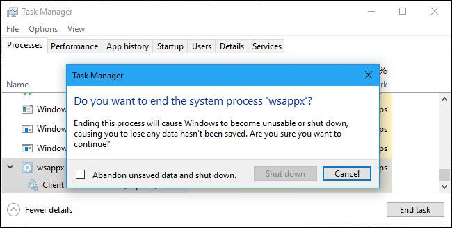 Windows の Wsappx に関するいくつかの事項