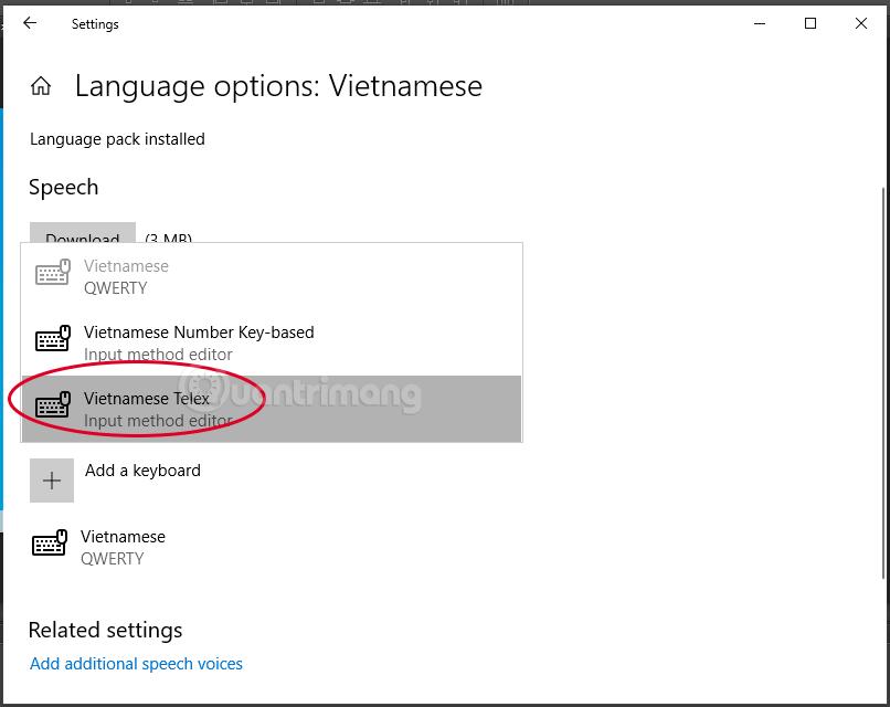 Comment activer la saisie télex vietnamien par défaut dans Windows 10 mai 2019