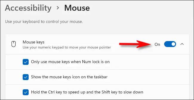 Comment activer le clavier numérique comme souris sous Windows 11