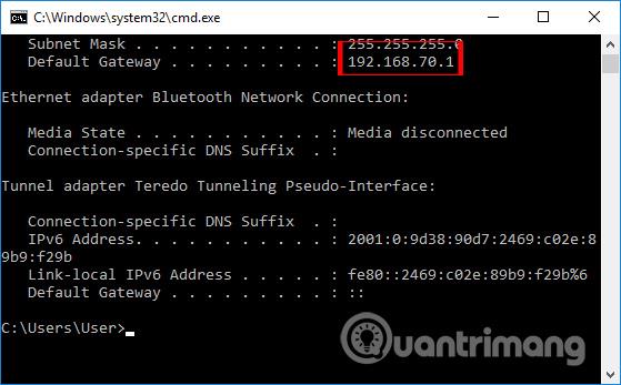 Modi per trovare l'indirizzo IP del router su Windows 10