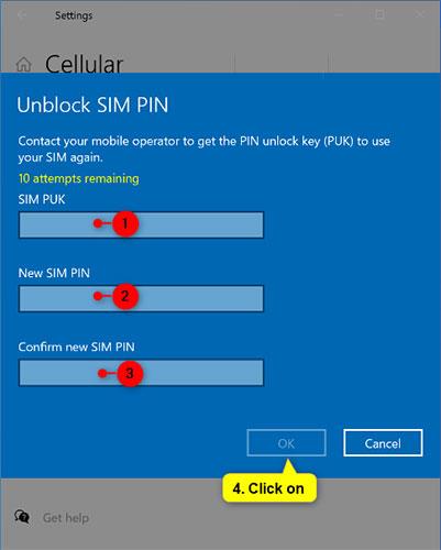 輸入錯誤 PIN 碼時如何在 Windows 10 上解鎖 SIM 卡