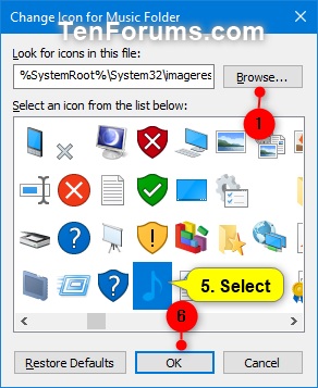 Windows에서 음악 폴더 아이콘을 변경/복원하는 방법