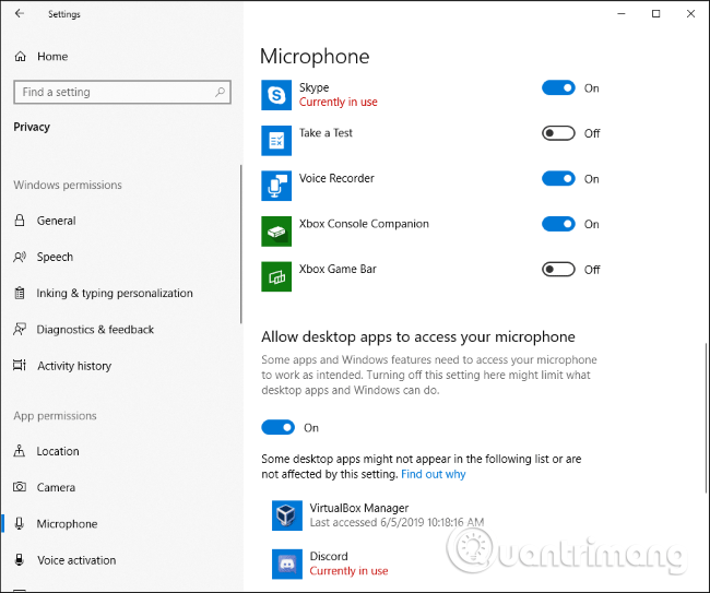 Comment voir les applications utilisant le microphone sur Windows 10