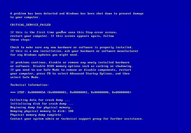 So beheben Sie den Bluescreen-Fehler „Critical Service Failed“ unter Windows