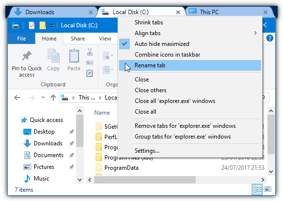 So erhalten Sie Tabs im Datei-Explorer in Windows 10