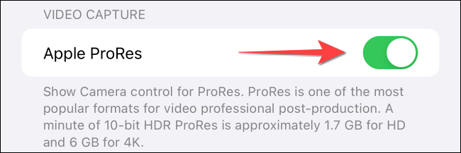 Come abilitare la modalità video ProRes su iPhone