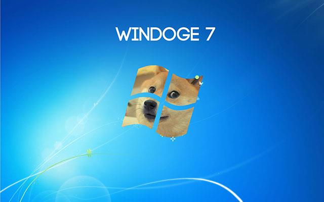 Sfondo di Doge Windows, meme di Doge Windows 11, sfondo di Doge