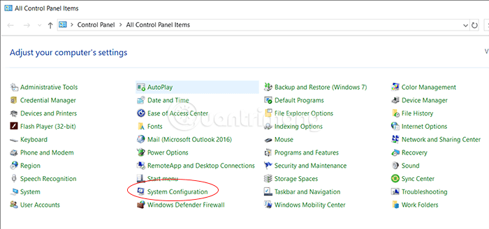 システム構成 (msconfig) をコントロール パネルに追加する方法