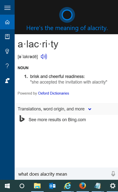 Comment utiliser Cortana comme dictionnaire de recherche sous Windows 10