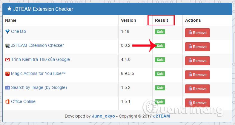 Comment vérifier les extensions avec J2TEAM Extension Checker