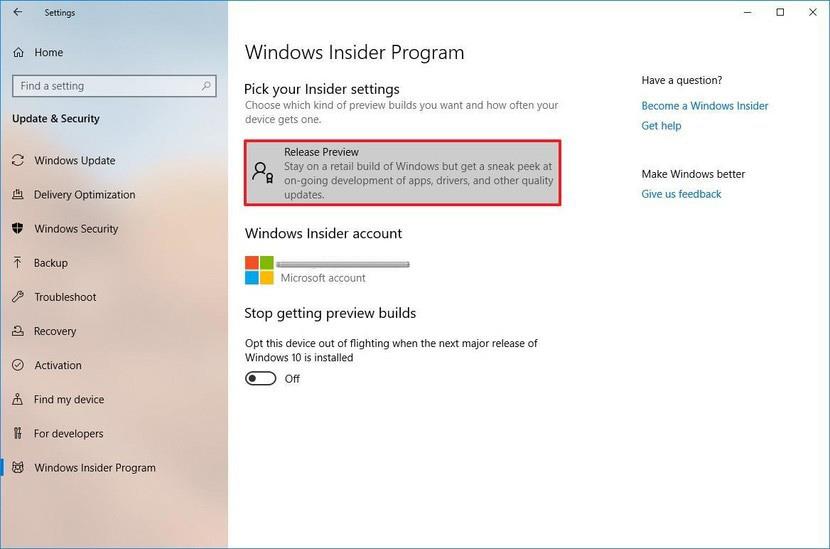 Windows 참가자에 가입하여 최신 버전의 Windows 10을 경험하는 방법