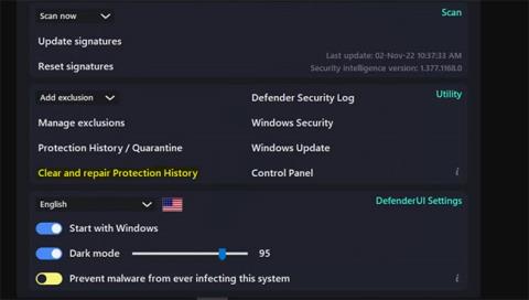 DefenderUI를 사용하여 Windows 보호 기록을 복구하는 방법