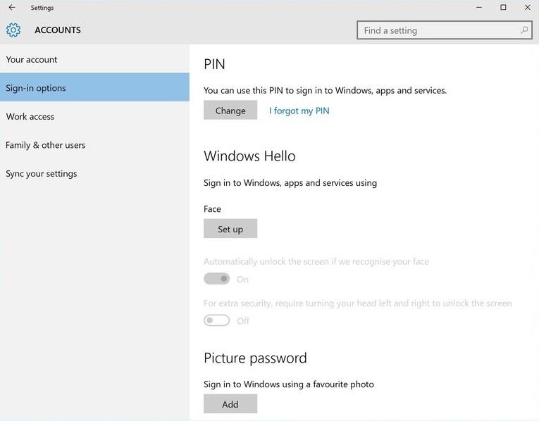 Instructions pour configurer la reconnaissance faciale Windows Hello sur Windows 10