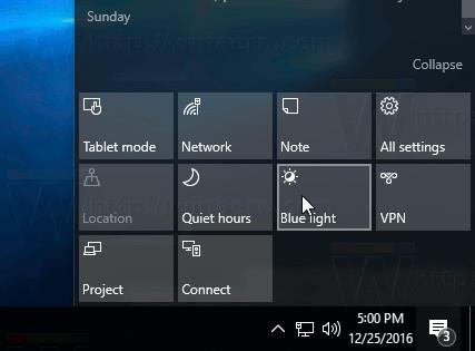 Attiva la modalità Luce blu su Windows 10