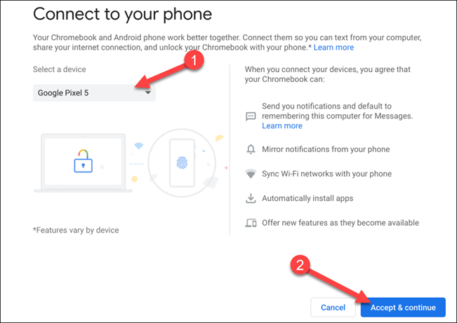 Phone Hub を使用して Chrome OS を Android に接続する方法