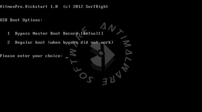 HitmanPro.Kickstart を使用してウイルスに感染したコンピュータを起動する手順