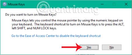 Comment activer la fonctionnalité des touches de la souris dans Windows 10