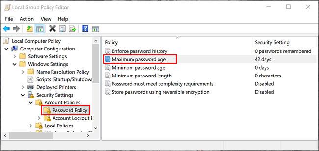 Instructions pour activer la fonction d'expiration du mot de passe dans Windows 10