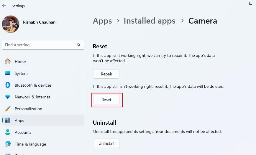 Instructions sur la façon de résoudre les problèmes de l'application Windows Camera