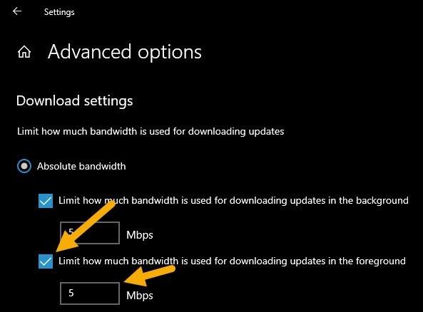 So richten Sie das Bandbreitenlimit für den Download von Windows-Updates in Windows 10 ein