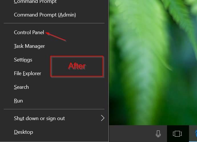 Come aggiungere il Pannello di controllo al menu Power User (Windows + X) su Windows 10