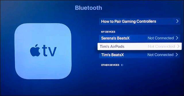 Comment connecter des AirPod à Apple TV