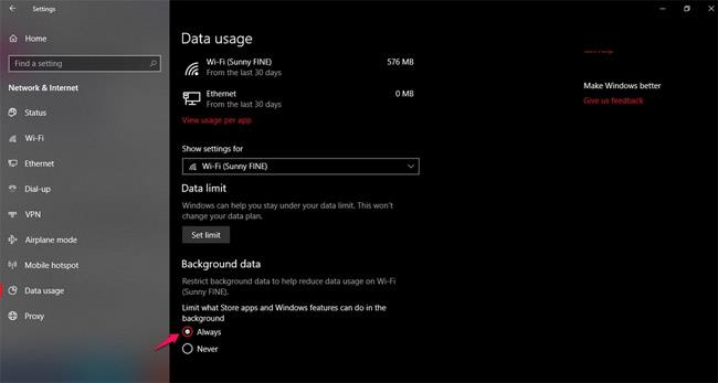 Come monitorare e risparmiare capacità Internet sull'aggiornamento di Windows 10 aprile 2018