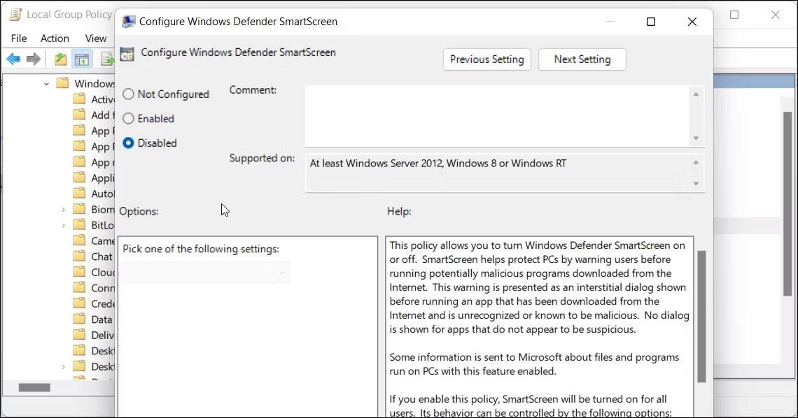 Istruzioni per attivare o disattivare il filtro SmartScreen su Windows