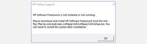 Comment réparer lerreur HP Software Framework nest pas installé dans Windows