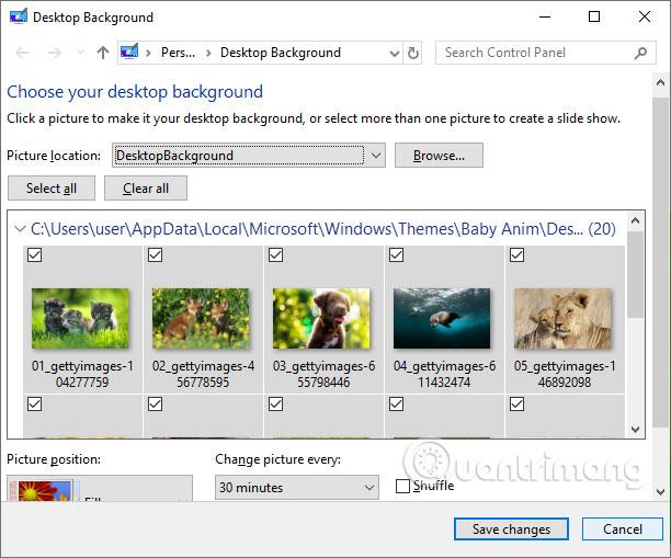 Comment obtenir des images dans des thèmes sous Windows 10