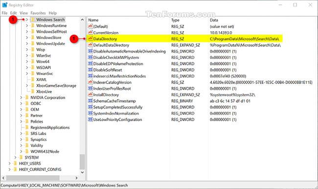 Comment modifier l'emplacement de stockage de l'index de recherche dans Windows 10